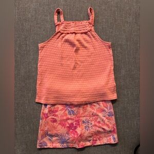 OshKosh B'gosh Coral Top and Floral Skirt Set